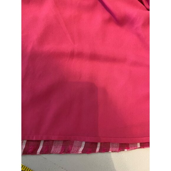 Madewell Baby Doll Dress Plaid Pink/White Puff Sleeve Keyhole Back Small - Picture 6 of 13